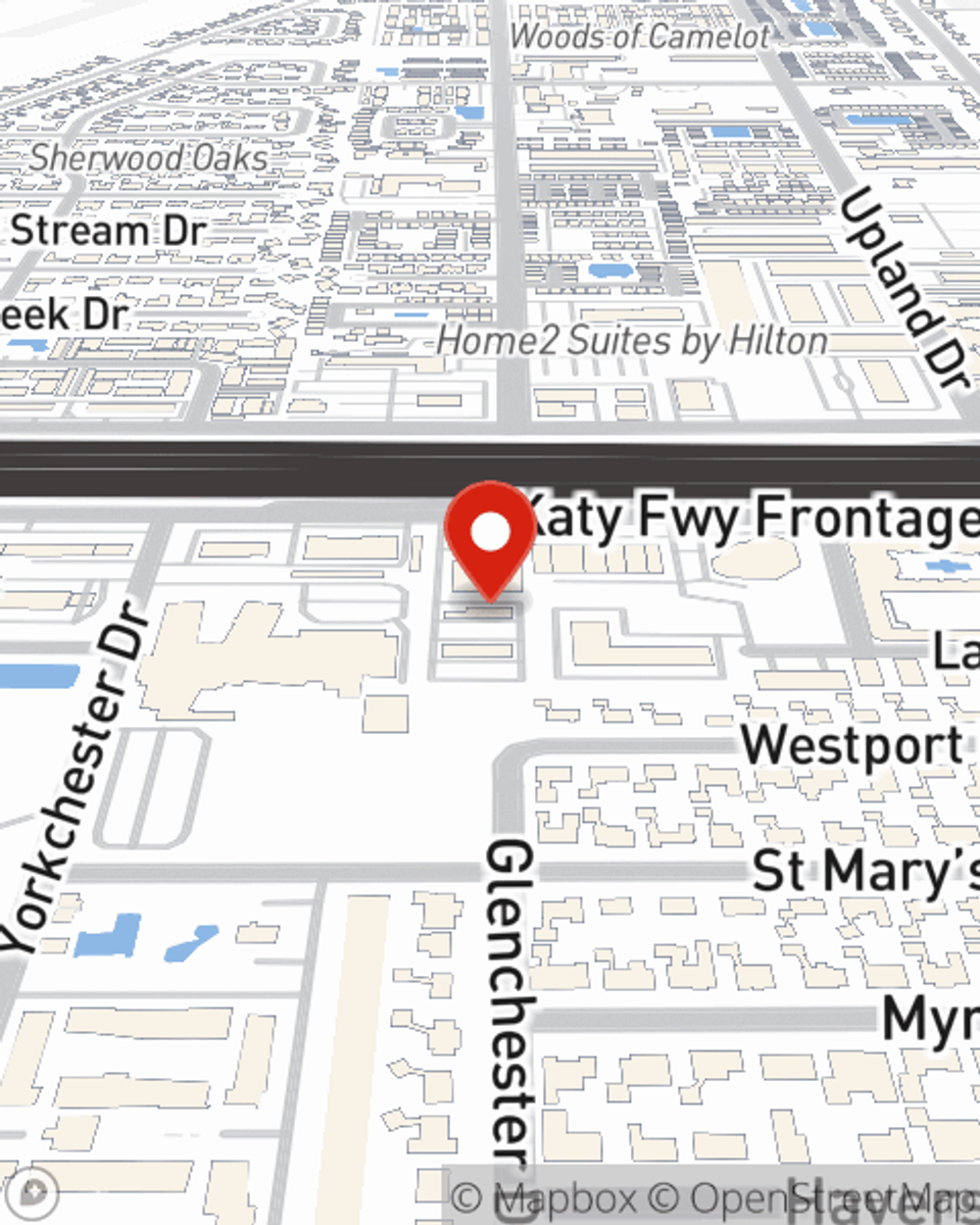 Map showing State Farm Agent Diego Martinez's office at 11211 Katy Fwy Ste 150 Houston, TX