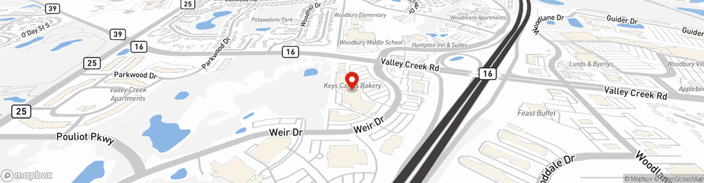 Map showing State Farm Agent Dan Stoudt's office at 1750 Weir Drive, Suite 9, Woodbury, MN