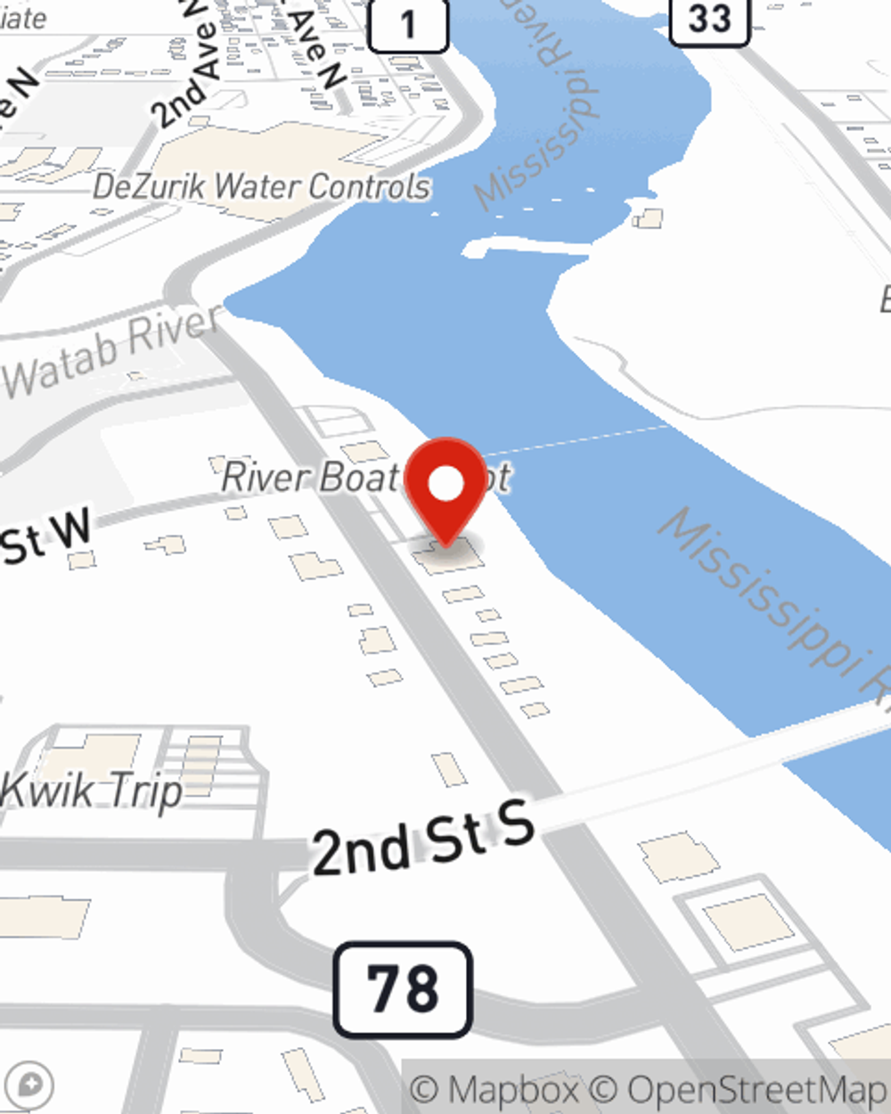 Map showing State Farm Agent Tammie Downare's office at 18 Riverside Ave S, suite 240, Sartell, MN