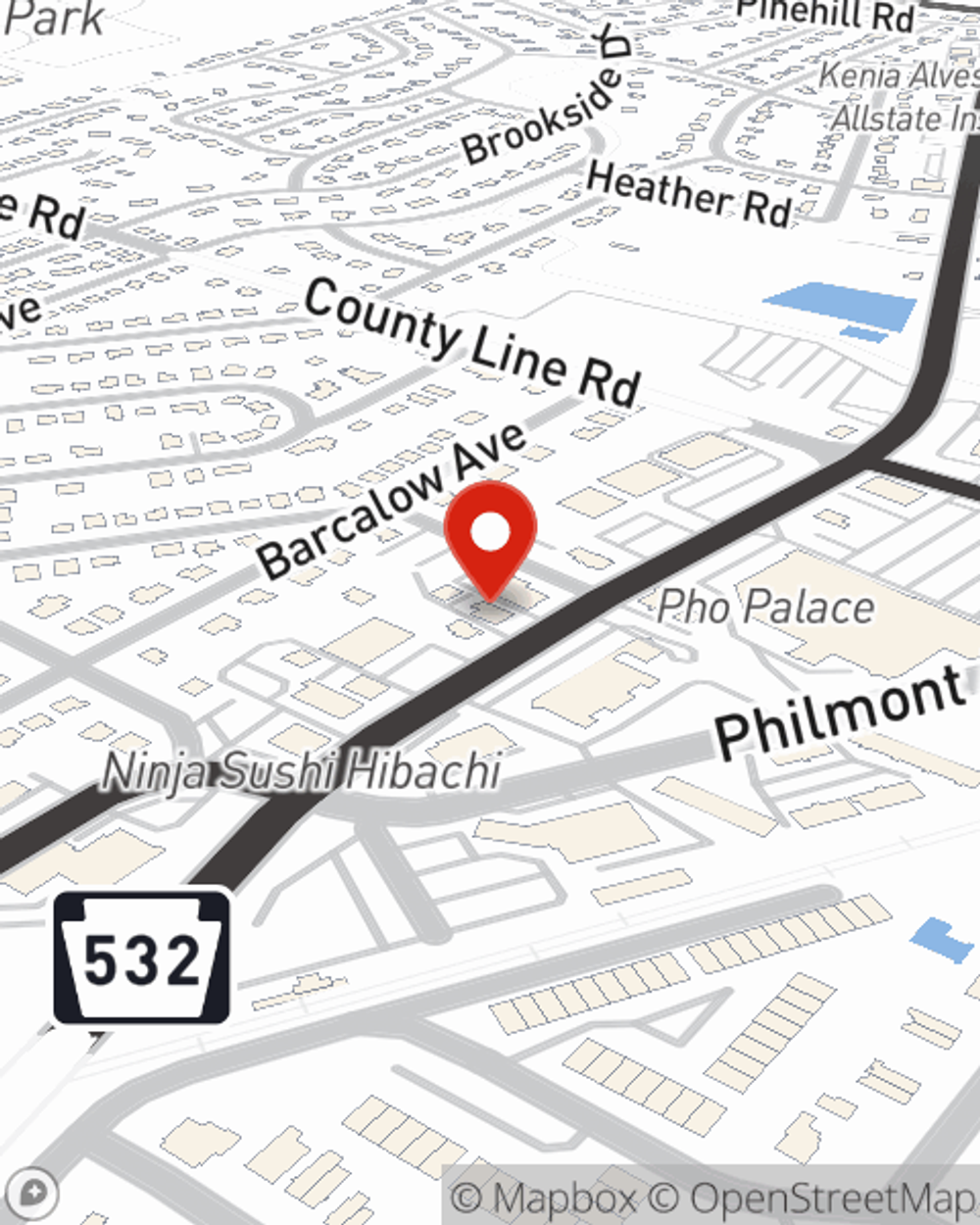 Map showing State Farm Agent Gregg Englebreth's office at 14450 Bustleton Avenue, Philadelphia, PA