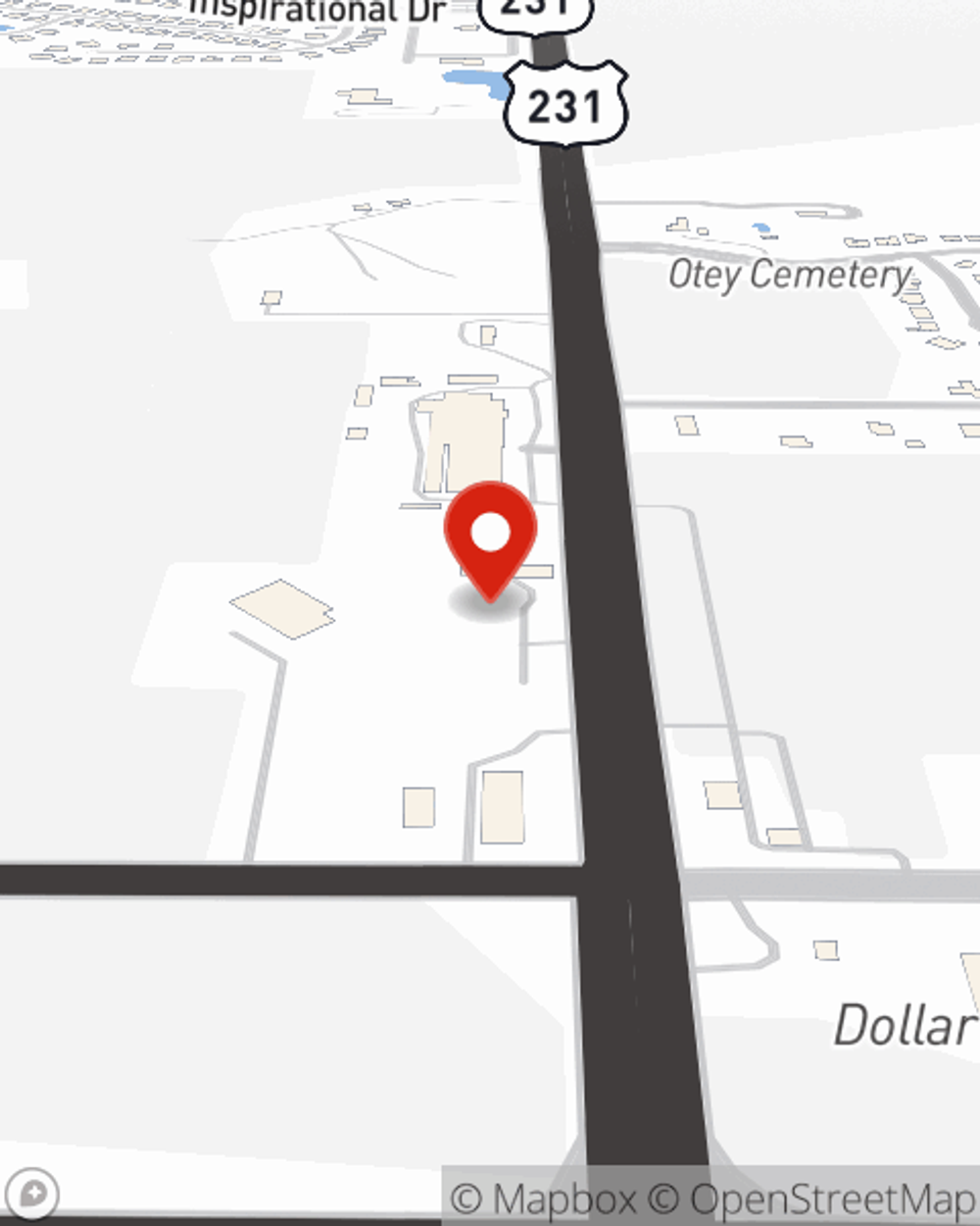 Map showing State Farm Agent Lori Coucke's office at 11041 Highway 231-431 N Suite B, Meridianville, AL