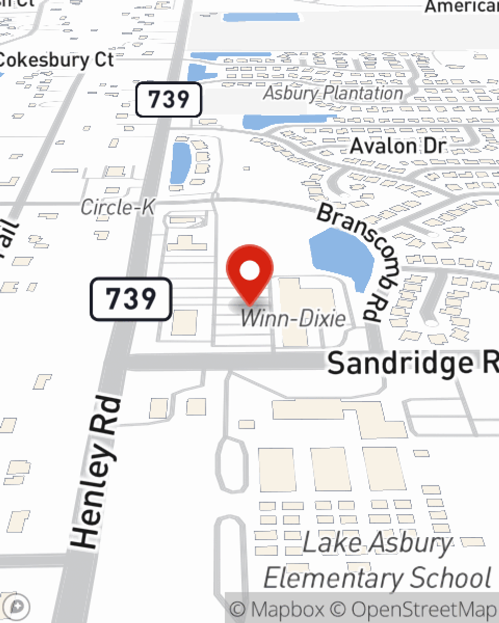 Map showing State Farm Agent Lance Atwood's office at 2851 Henley Road Suite 105 Green Cove Springs, FL