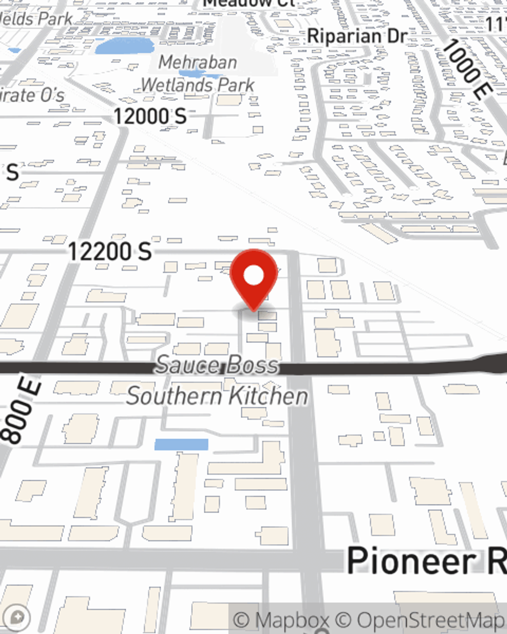 Map showing State Farm Agent Brad McKell's office at 12256 South 900 East Ste 404, Draper, UT