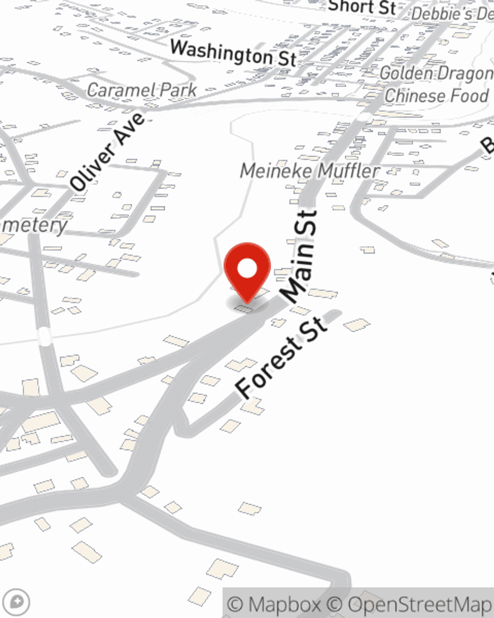 Map showing State Farm Agent Barrett Bozovich's office at 301 Main Street, Bentleyville, PA