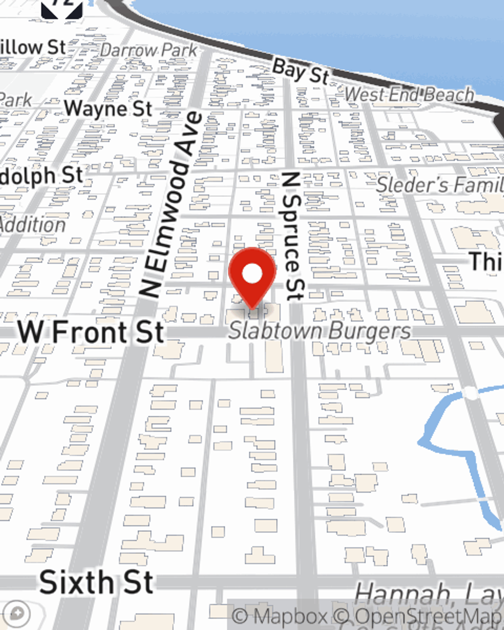 Map showing State Farm Agent Devin Graham's office at 908 W Front Street, Traverse City, MI
