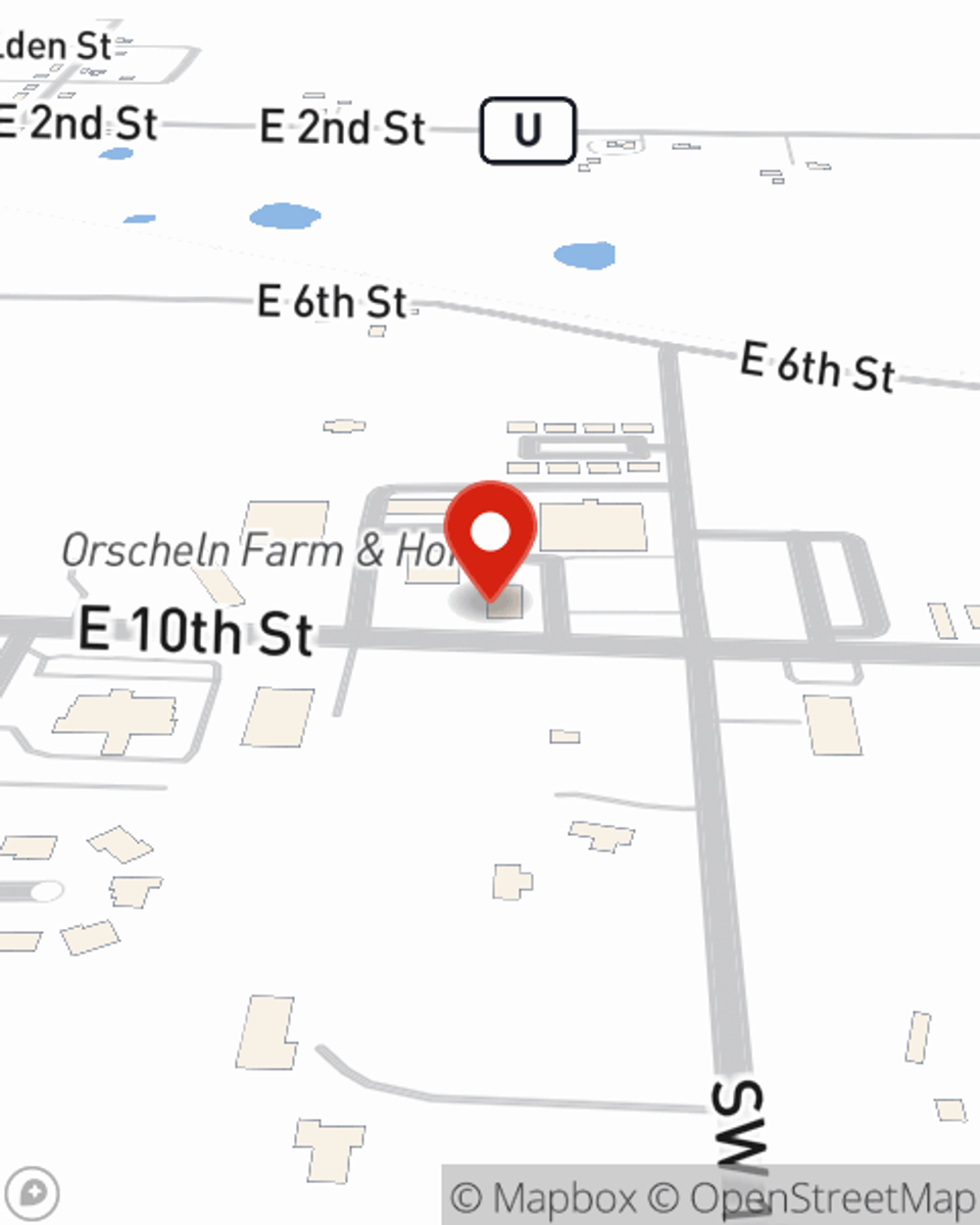 Map showing State Farm Agent Bobby Hoffman's office at 1140 E 10th Street, Holden, MO