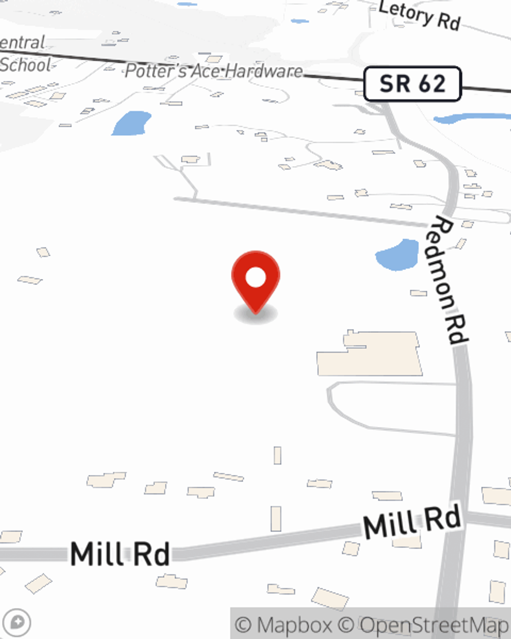 Map showing State Farm Agent's office