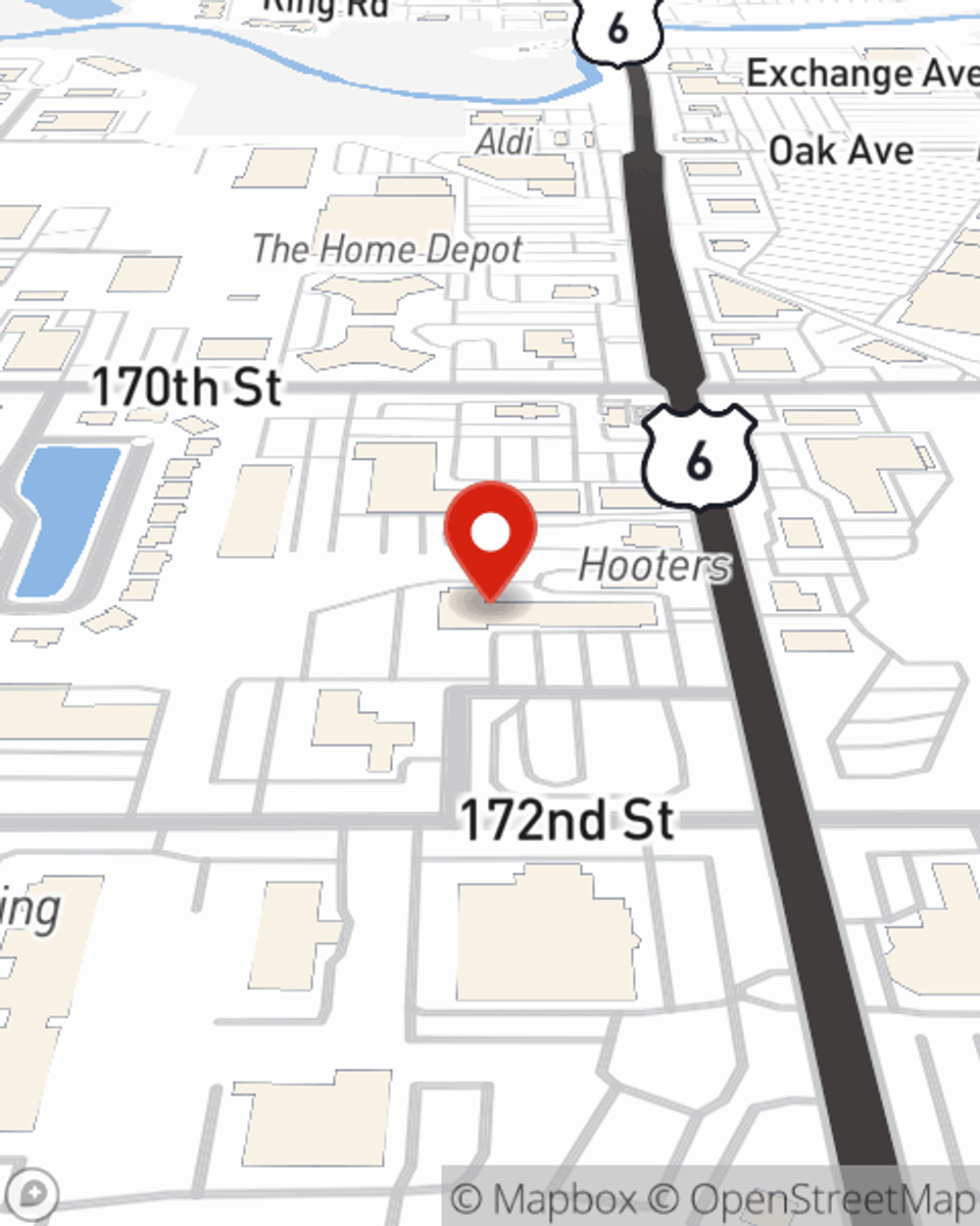 Map showing State Farm Agent Tenyiah Simmons Patterson's office at 2362 172nd Street, Lansing, IL