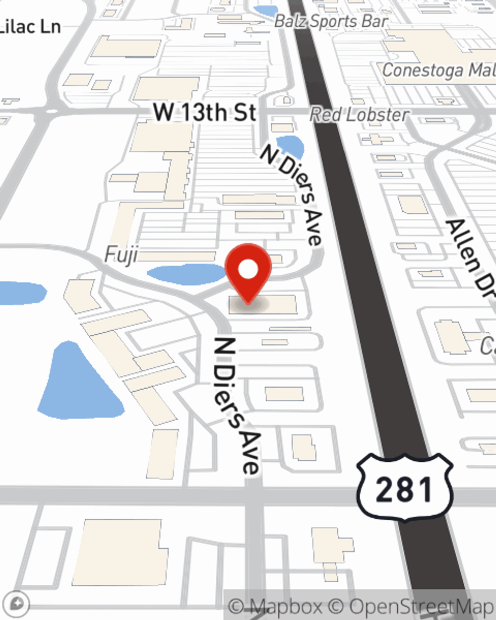 Map showing State Farm Agent Bailey Jones's office at 819 N Diers Avenue Suite 4, Grand Island, NE