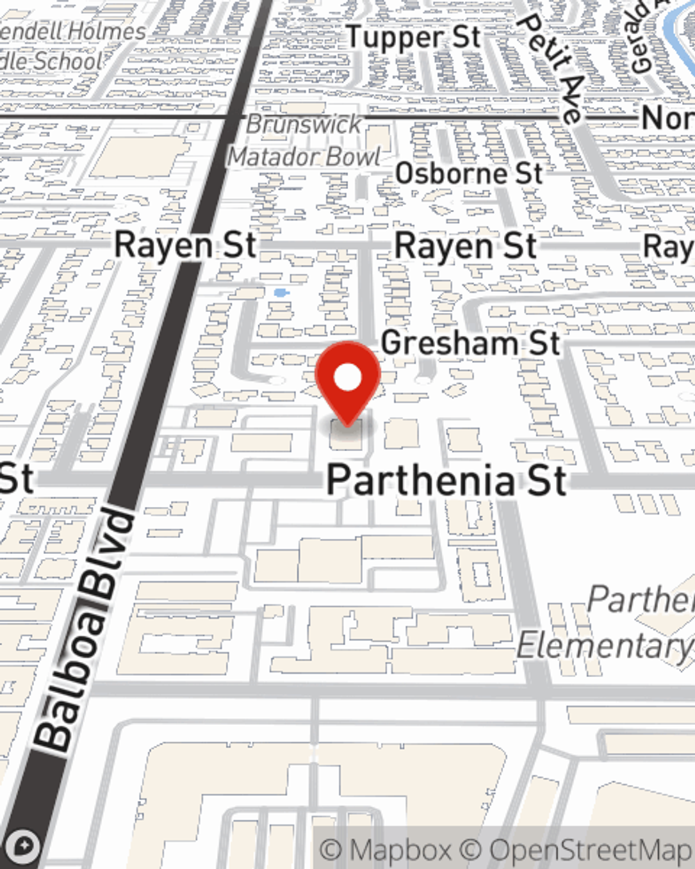 Map showing State Farm Agent's office