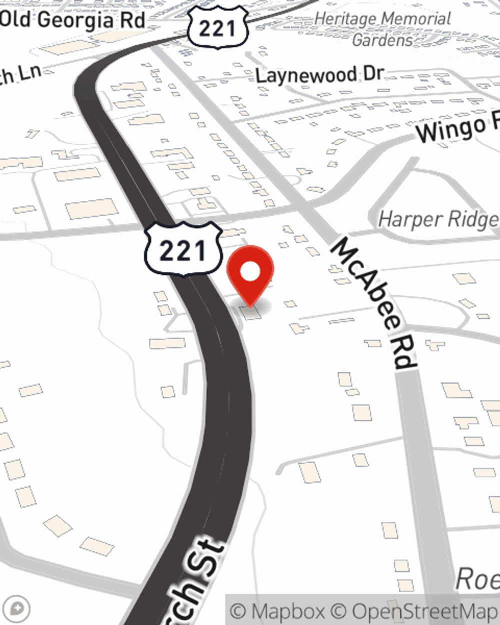 Map showing State Farm Agent Amanda Thompson's office at 4385 S Church Street Ext # B, Roebuck, SC
