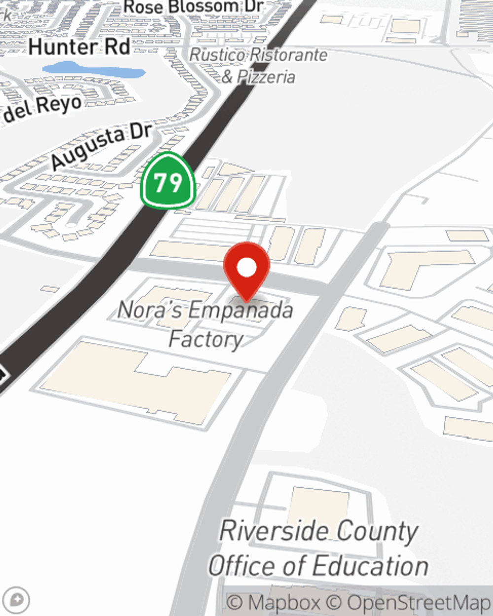 Map showing State Farm Agent Dave Romney's office at 29995 Technology Drive, Suite 105B, Murrieta, CA