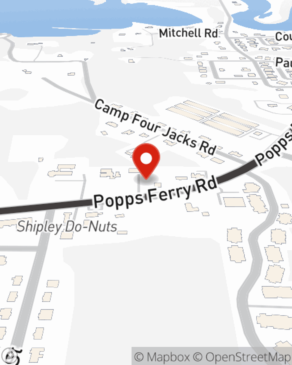 Map showing State Farm Agent Jake Jacobs's office at 1978 Popps Ferry Rd, Ste A, Biloxi, MS