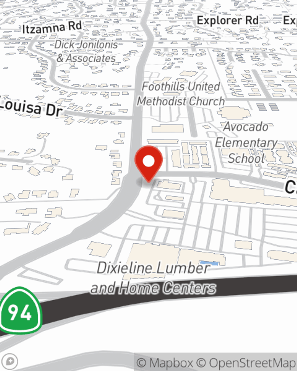 Map showing State Farm Agent Paul Varelia's office at 3661 Avocado Blvd, La Mesa, CA