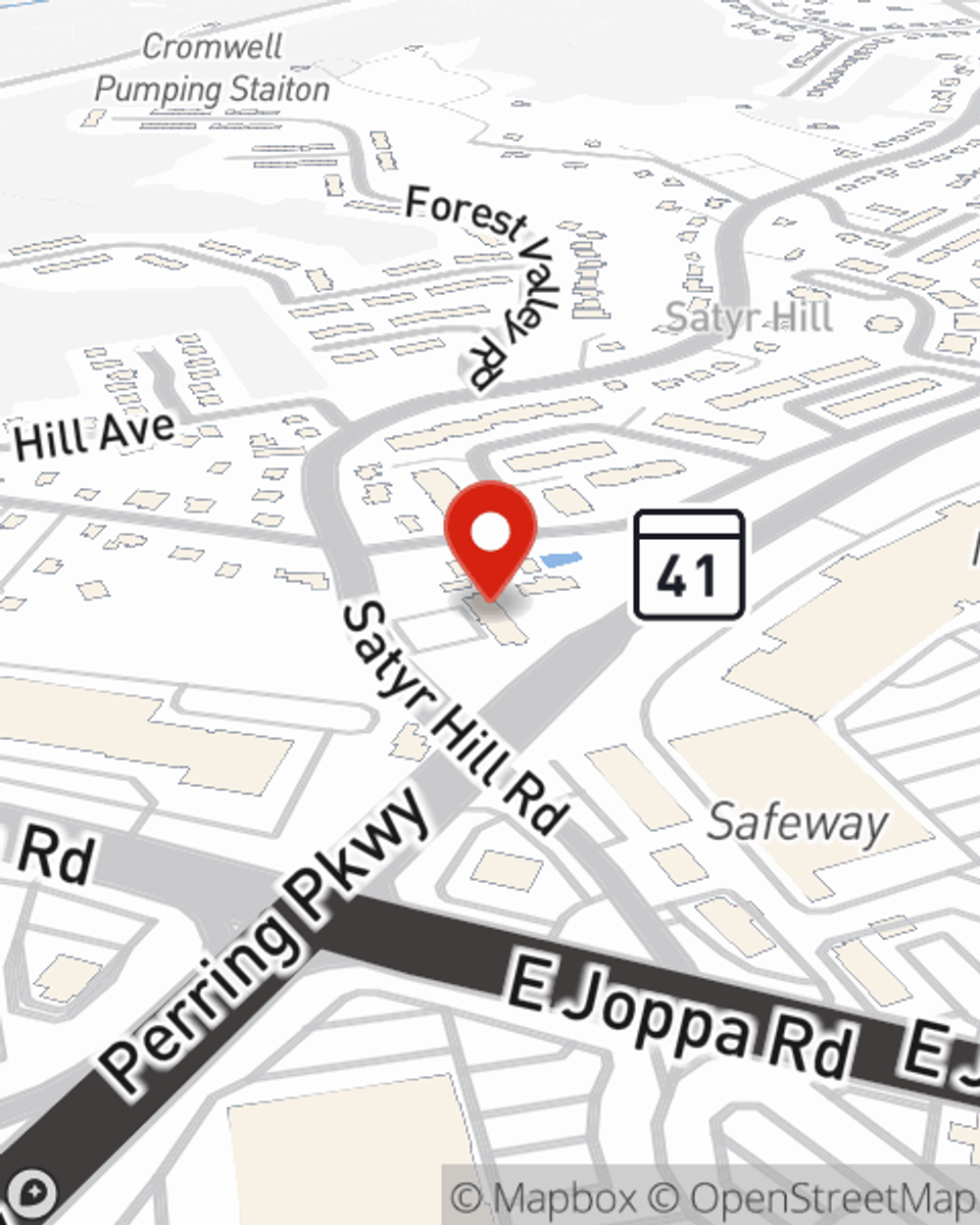 Map showing State Farm Agent Chris McBee's office at 3605 E Joppa Road Parkville, MD