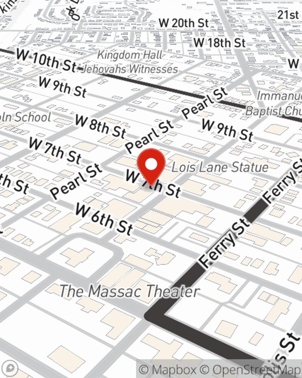 Map showing State Farm Agent's office