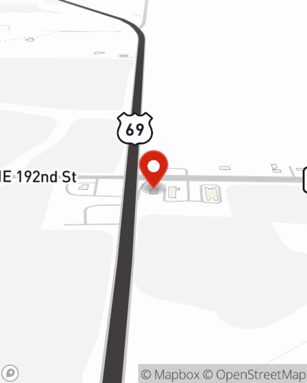 Map showing State Farm Agent Mitch Briegel's office at 19125 N US Highway 69, Lawson, MO