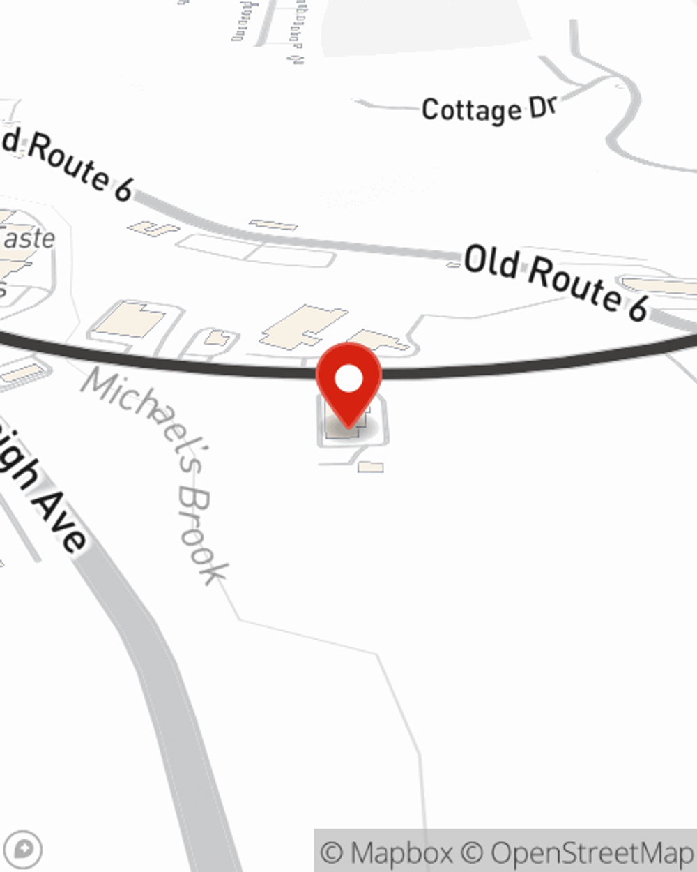Map showing State Farm Agent's office