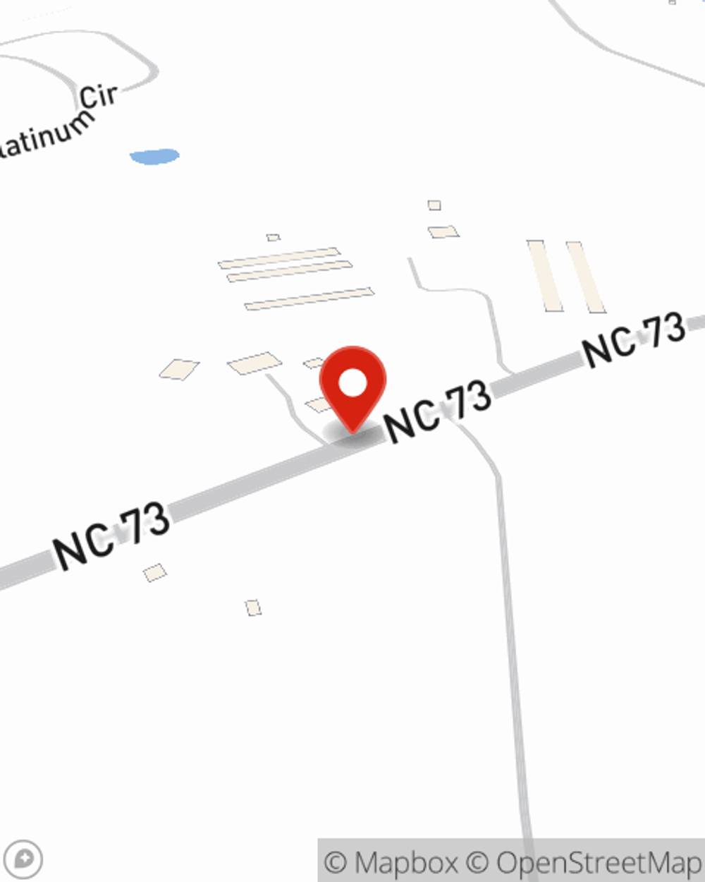 Map showing State Farm Agent Jim Leach's office at 115 Westgate Dr, West End, NC