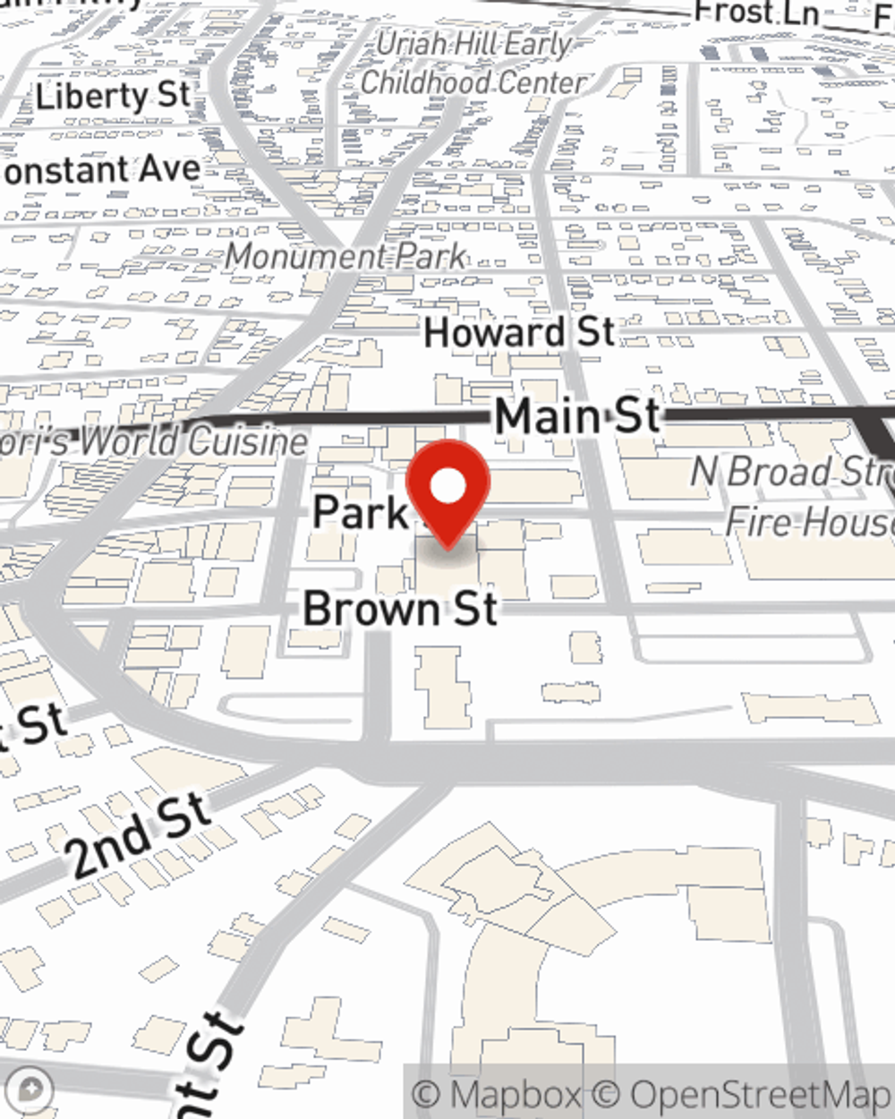Map showing State Farm Agent's office