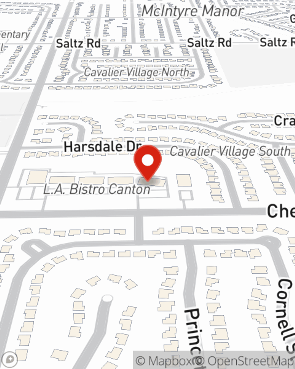 Map showing State Farm Agent's office