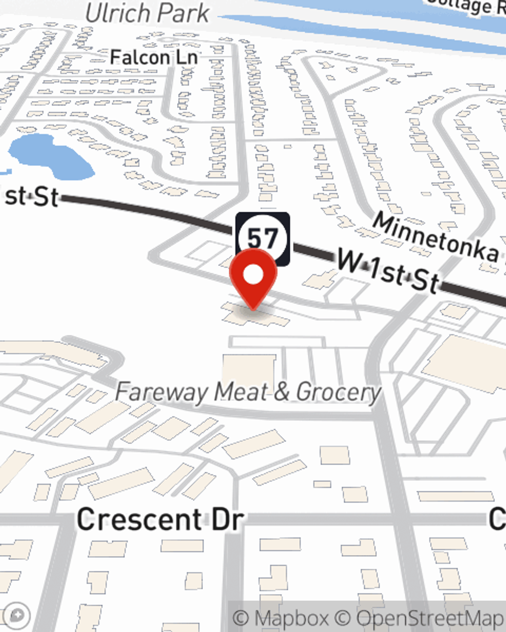 Map showing State Farm Agent Justin Buck's office at 2512 Whitetail Dr ste 101, Cedar Falls, IA