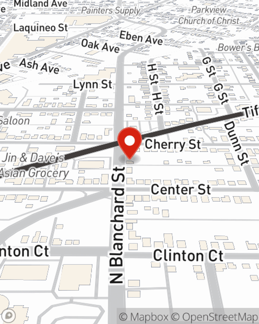 Map showing State Farm Agent Dan Maciejewski's office at 319 N Blanchard Street, Findlay, OH