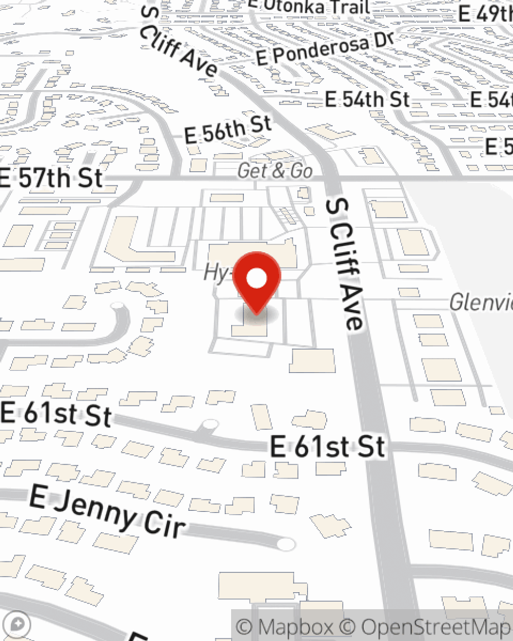 Map showing State Farm Agent Seth Lubbers's office at 5109 S Cliff Avenue Suite 300 Sioux Falls, SD