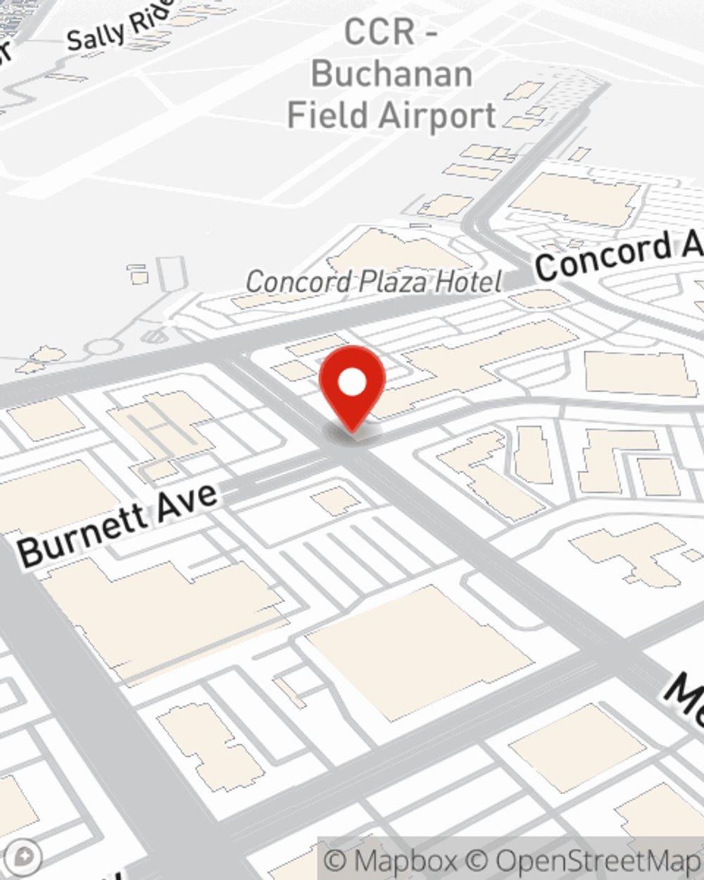 Map showing State Farm Agent Ben Carr's office at 2190 Meridian Park Blvd Suite G, Concord, CA