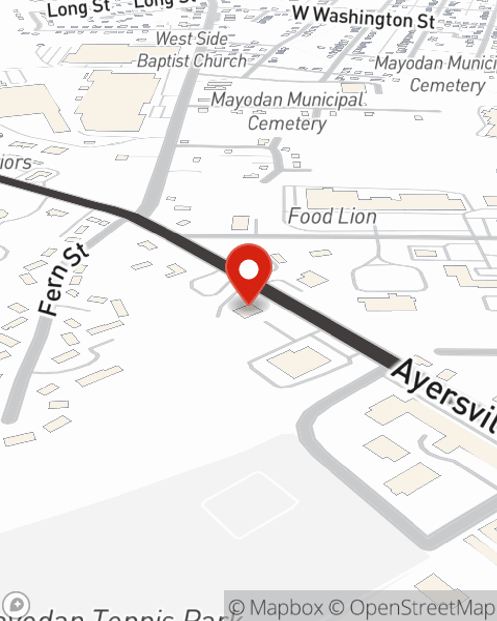 Map showing State Farm Agent Bryan Everly's office at 723 Ayersville Road madison, NC