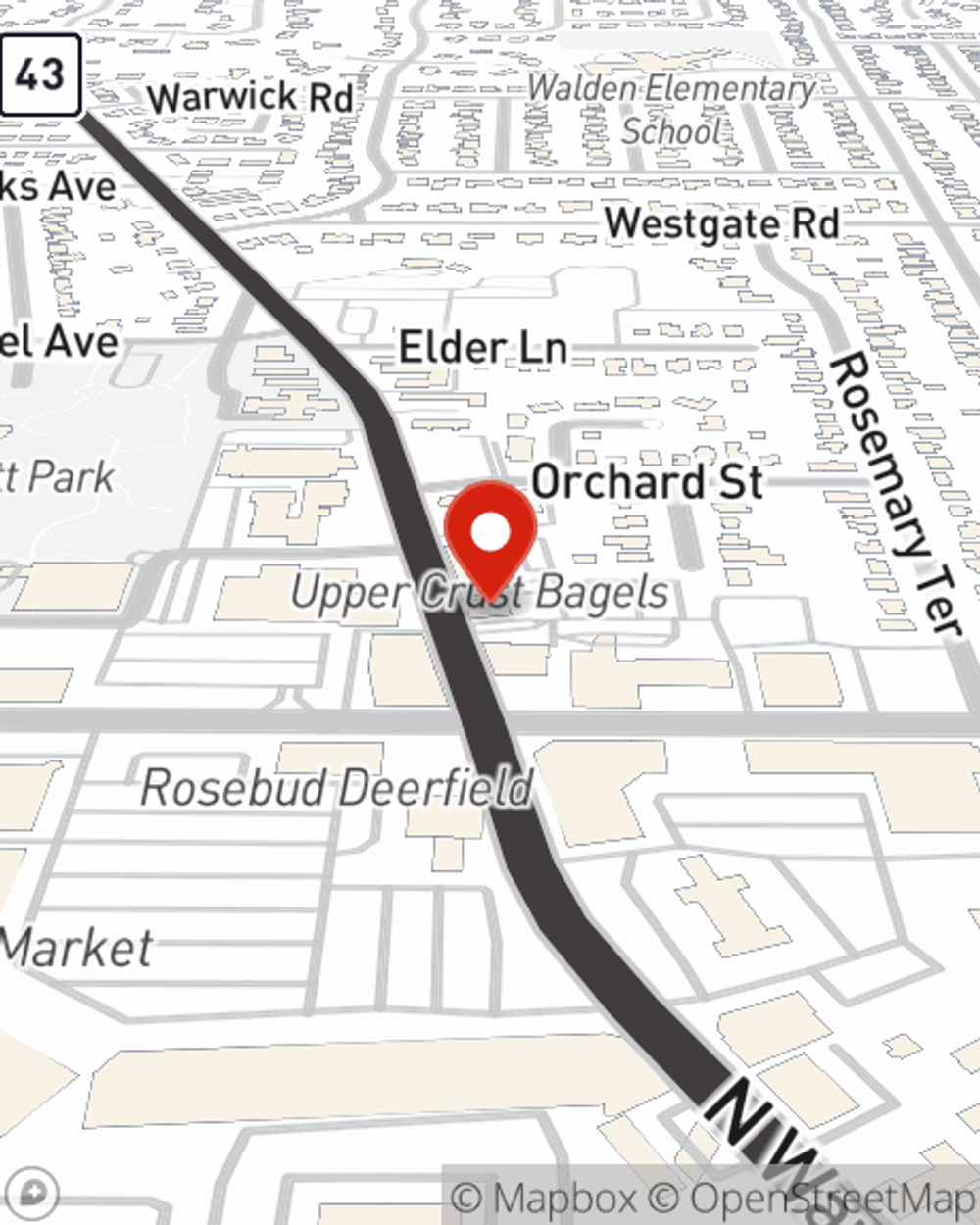 Map showing State Farm Agent Doug Methner's office at 825 Waukegan Rd, Deerfield, IL