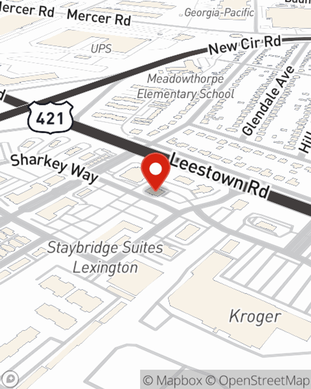 Map showing State Farm Agent Rudy Manzon's office at 1716 Sharkey Way, Suite # 100, Lexington, KY