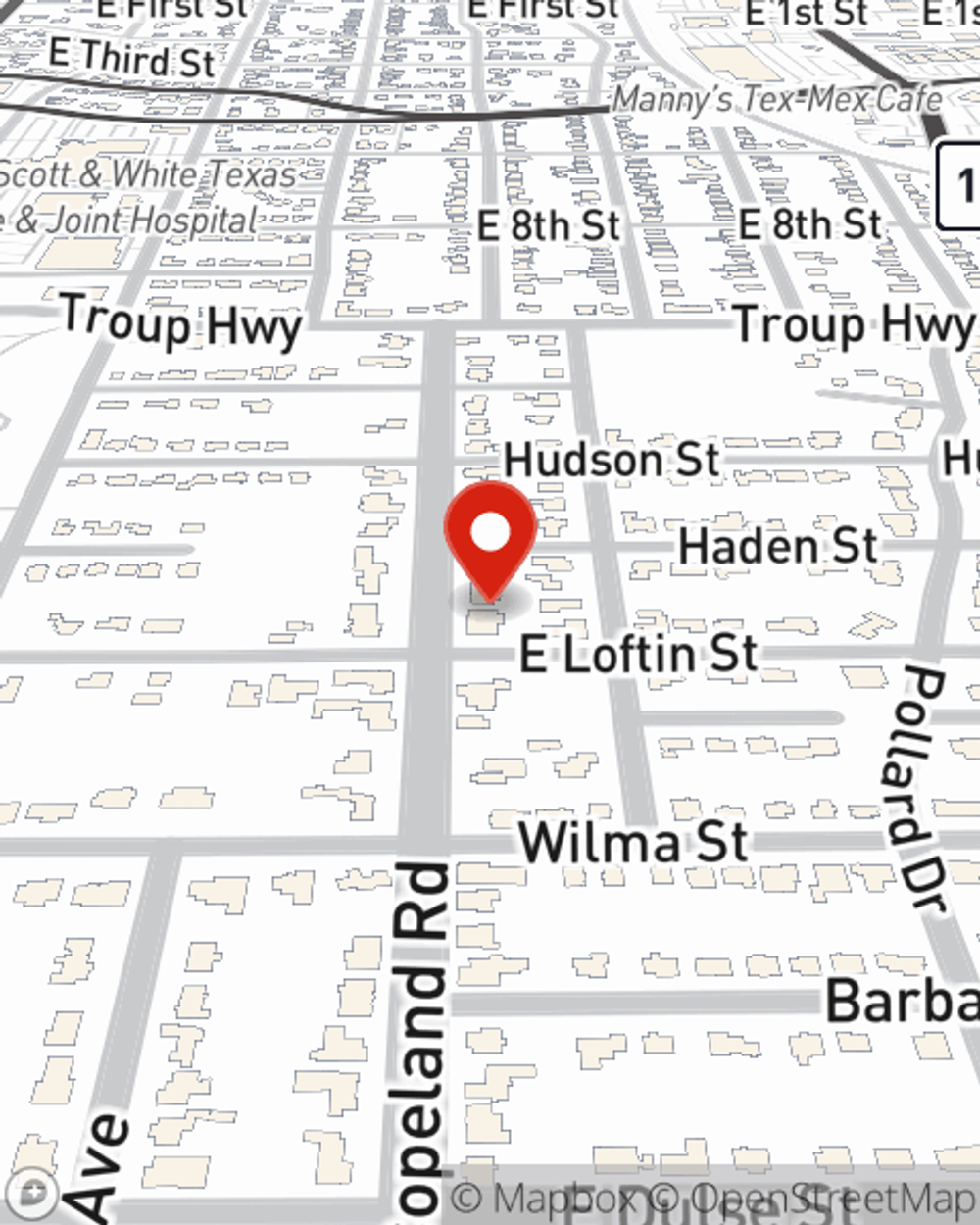 Map showing State Farm Agent John Merrill's office at 2318 ESE Loop 323, Tyler, TX