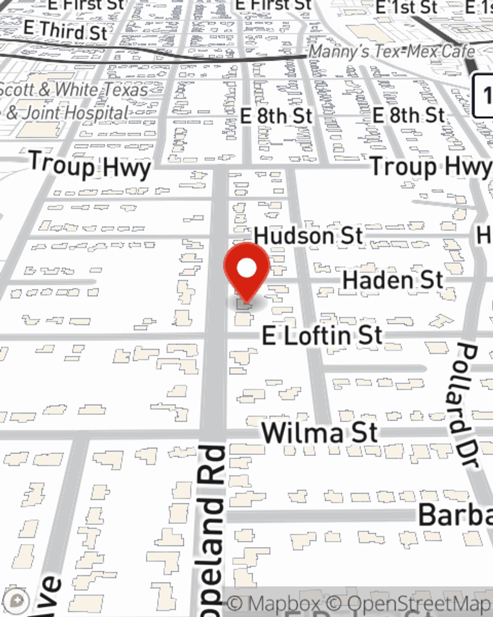 Map showing State Farm Agent John Merrill's office at 2318 ESE Loop 323, Tyler, TX