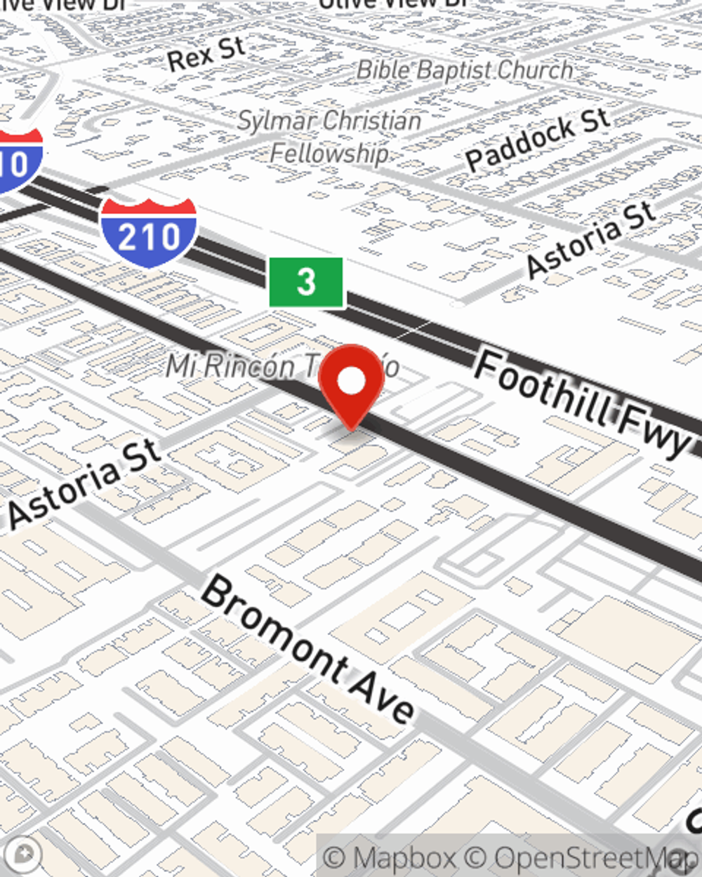 Map showing State Farm Agent Carlos Cornejo's office at 8001 Laurel CanyonBlvd Suite 108, N Hollywood, CA