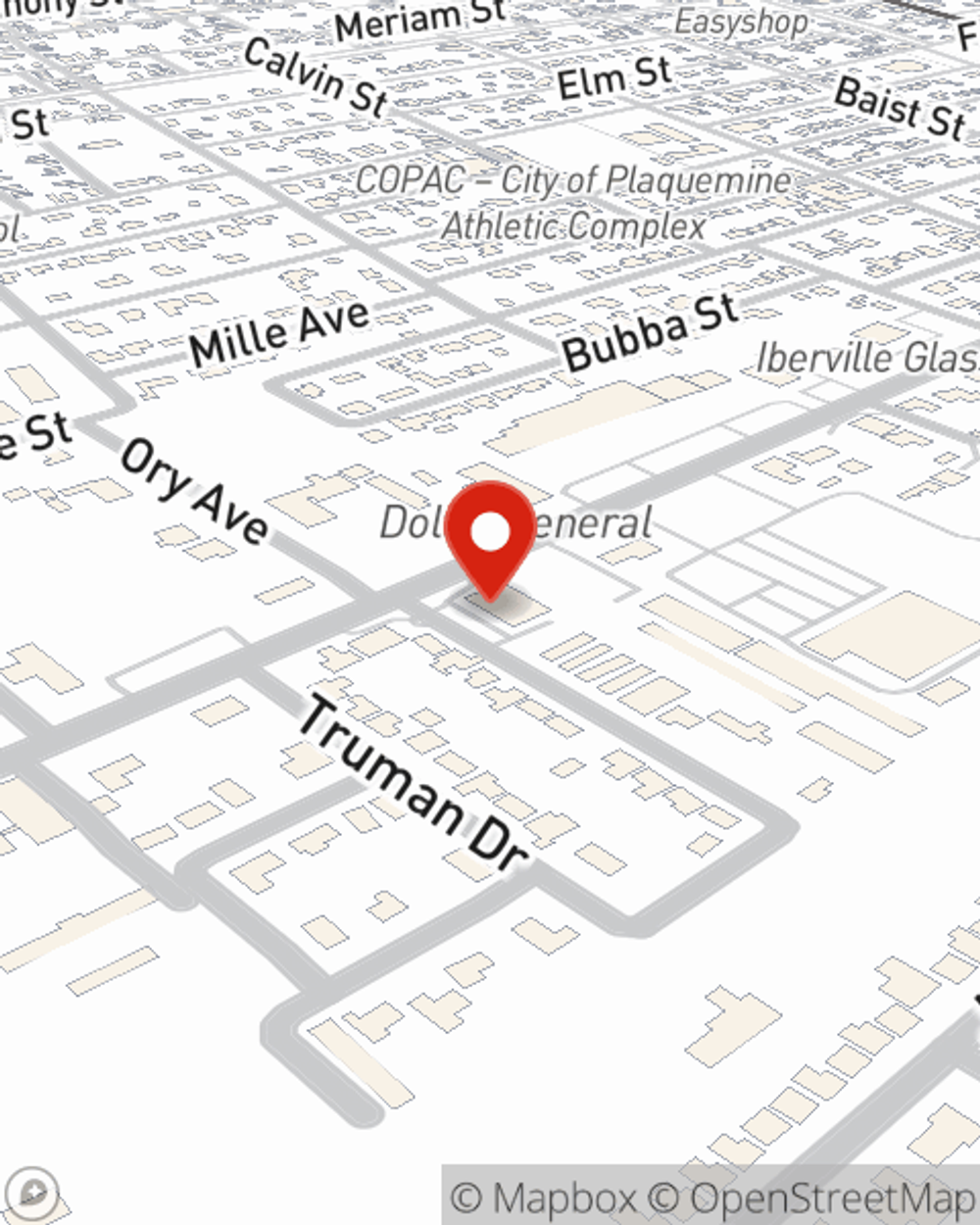 Map showing State Farm Agent Charlie Edwards's office at 24611 Eisenhower Drive, Plaquemine, LA