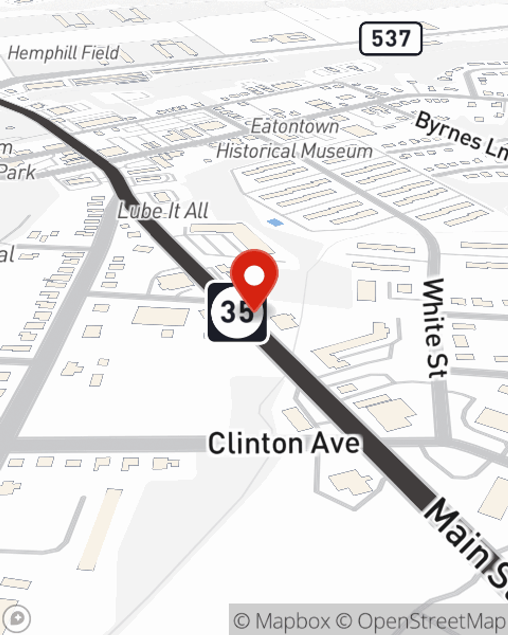 Map showing State Farm Agent's office