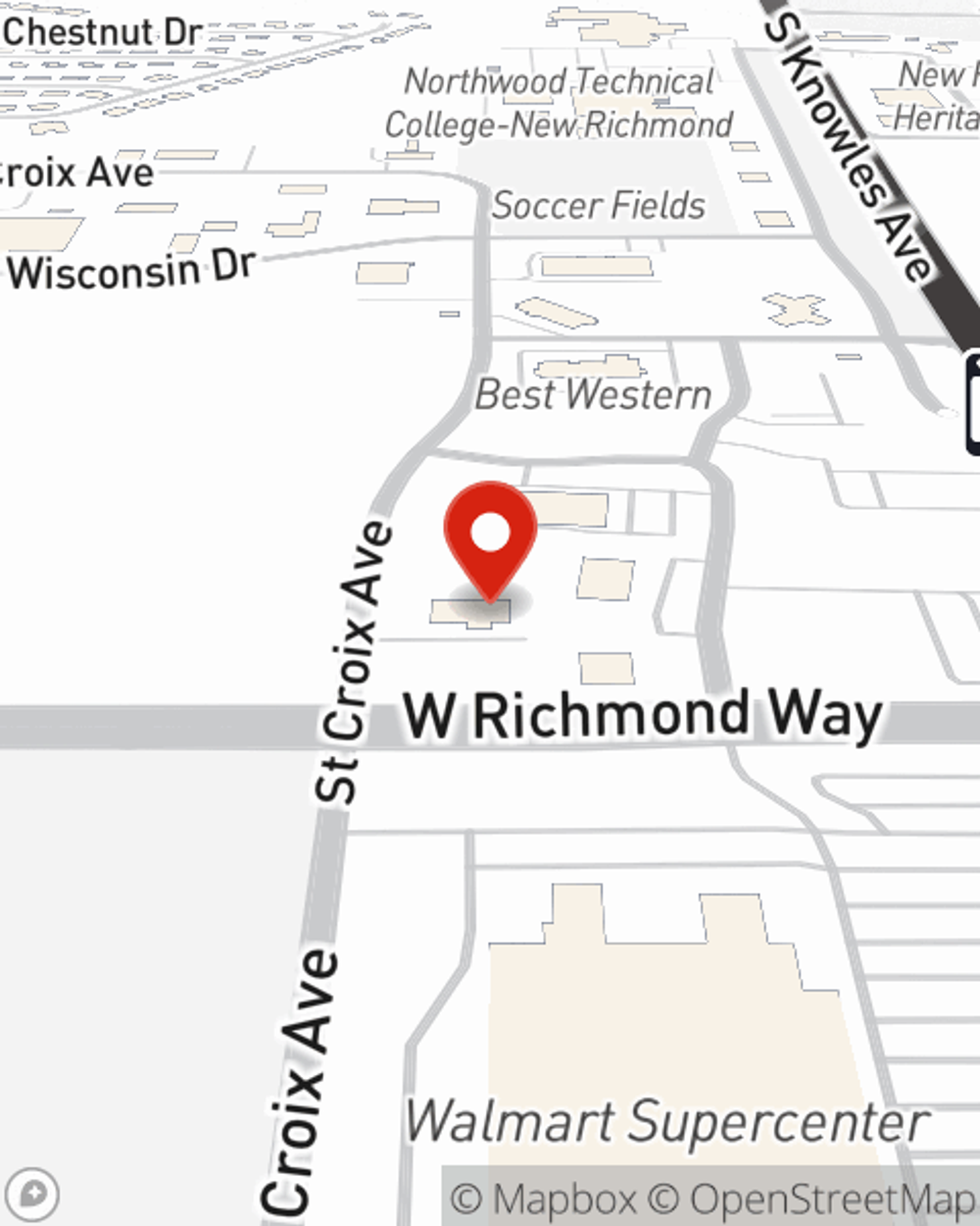 Map showing State Farm Agent's office