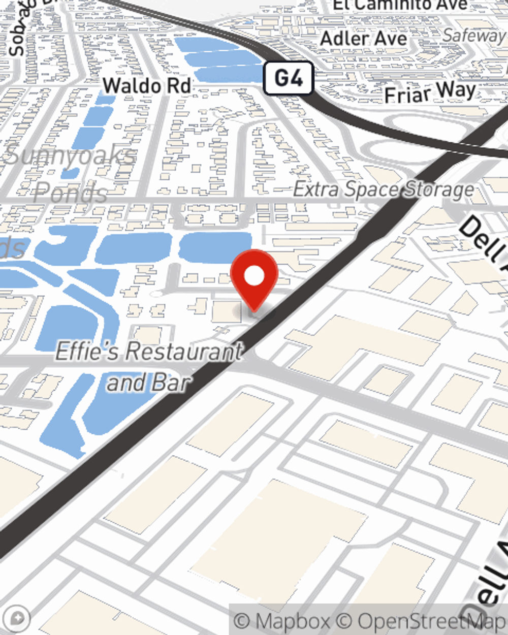 Map showing State Farm Agent Aaron Sessions's office at 3001 Winchester Blvd Suite C Campbell, CA