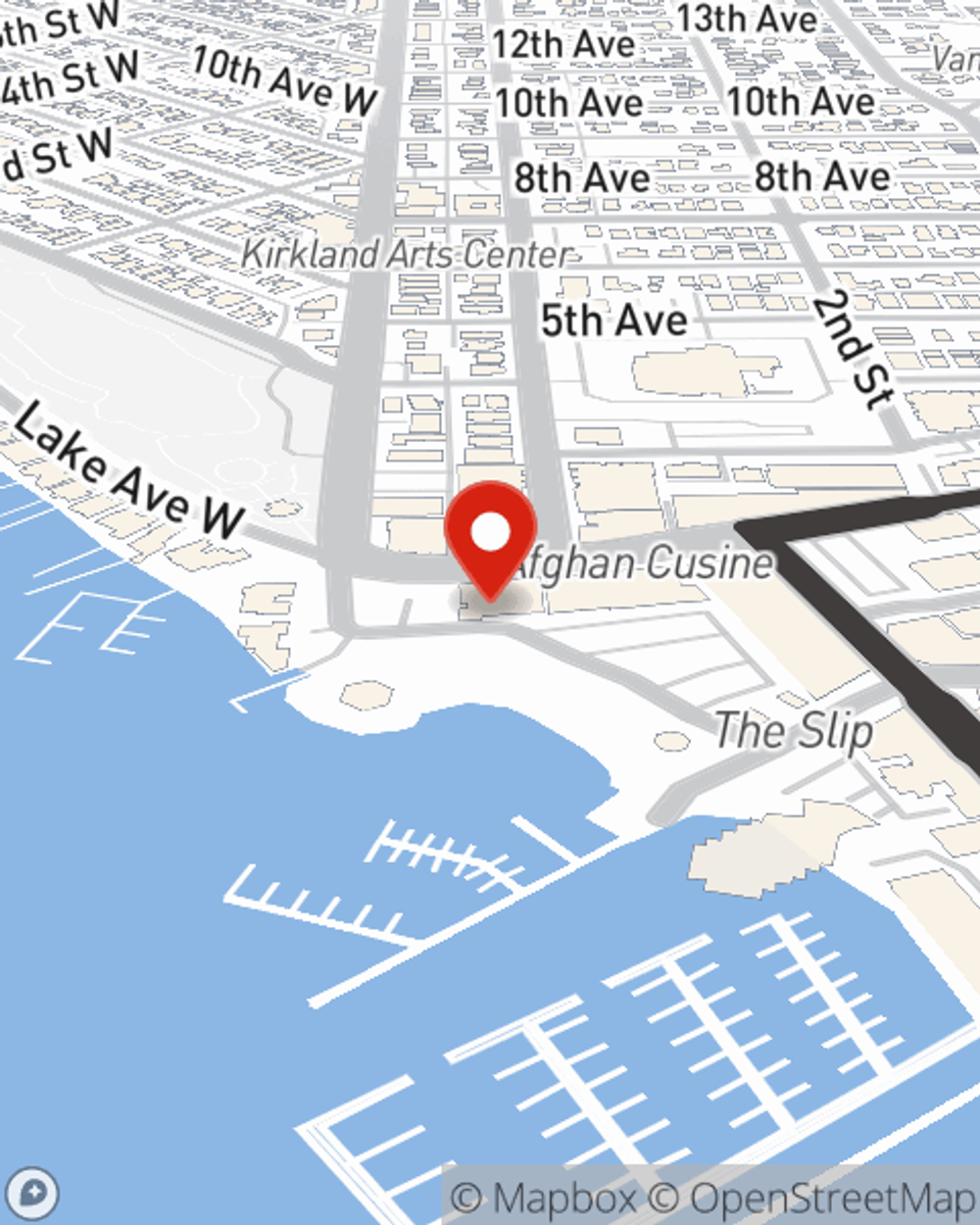 Map showing State Farm Agent Hayk Tadevosyan's office at 52 Lakeshore Plaza Drive Unit A, Kirkland, WA