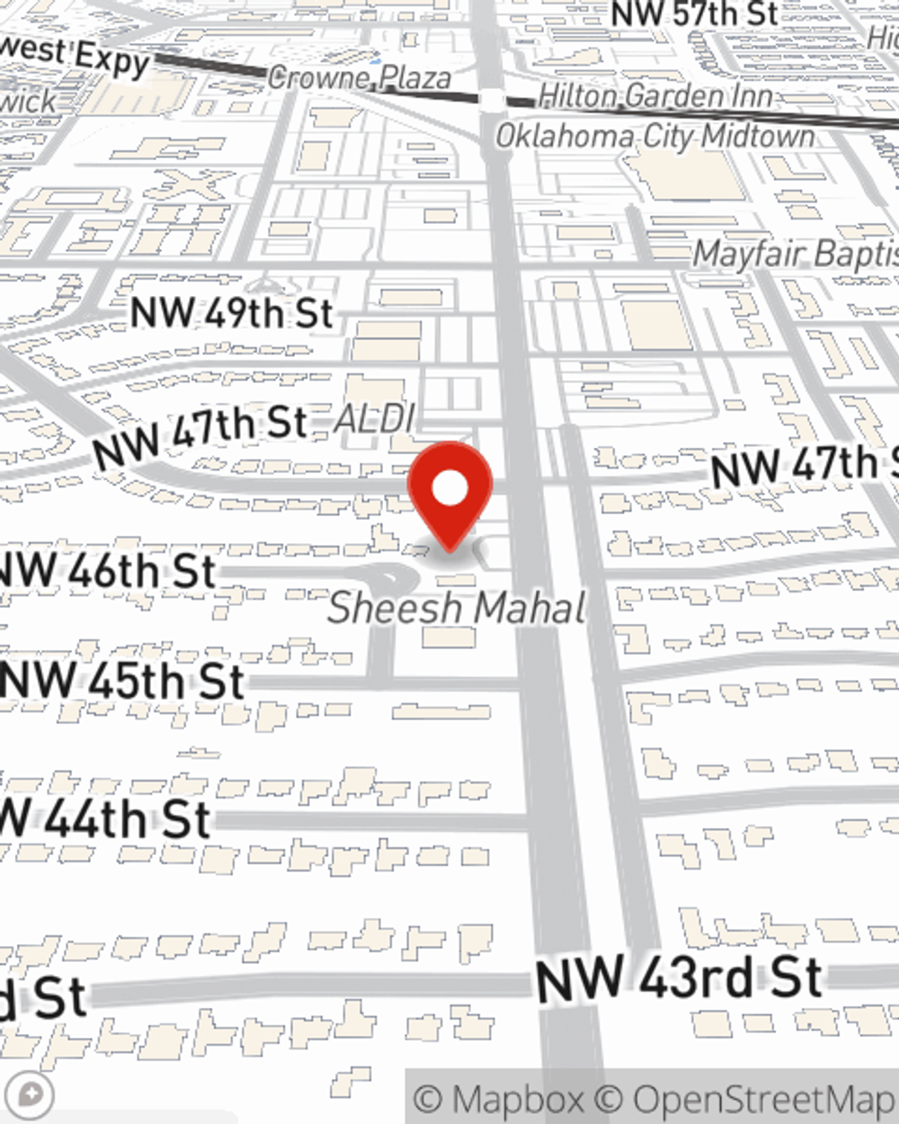 Map showing State Farm Agent Bob Stockton's office at 4625 N May Avenue, Oklahoma City, OK
