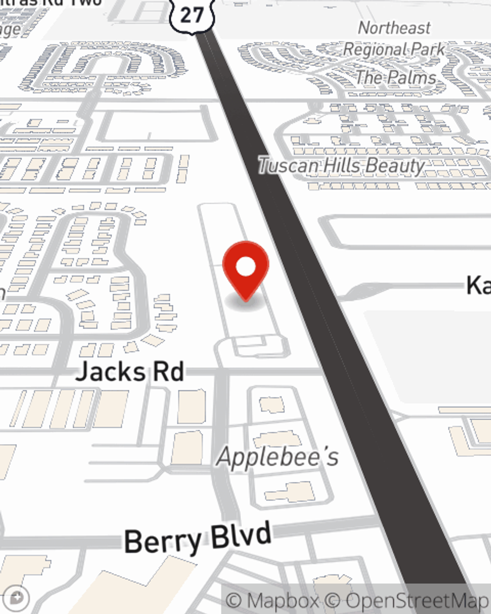Map showing State Farm Agent Mara Geraghty's office at 2526 Jacks Rd Davenport, FL