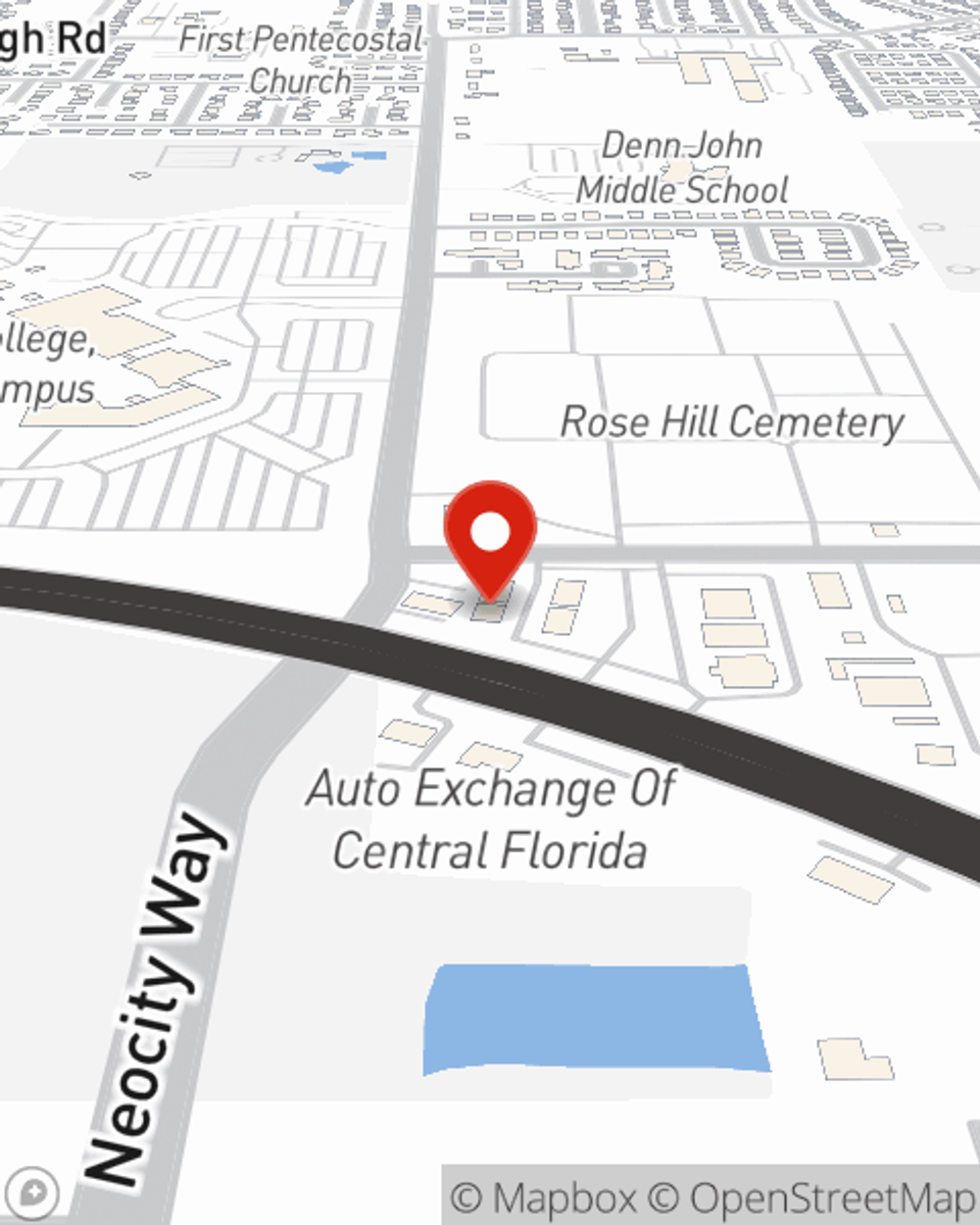 Map showing State Farm Agent Brian Pancake's office at 1615 E Vine Street, Kissimmee, FL