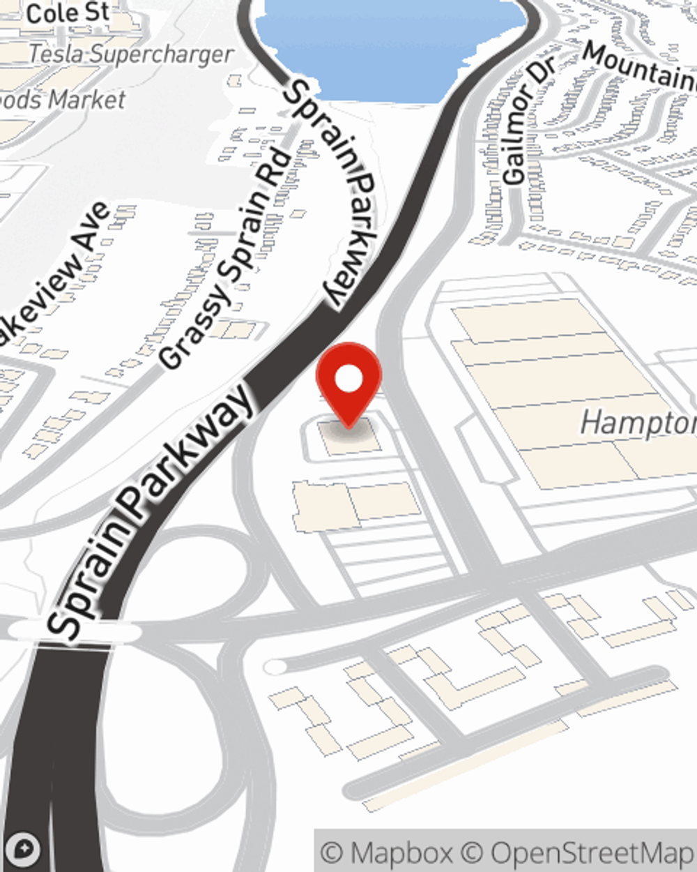 Map showing State Farm Agent's office