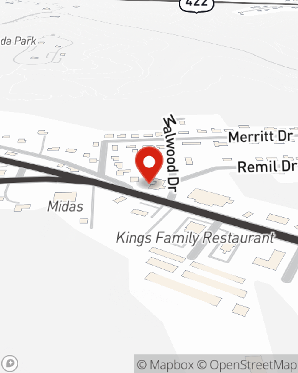 Map showing State Farm Agent Mark Reges Jr's office at 184 New Castle Rd, Butler, PA