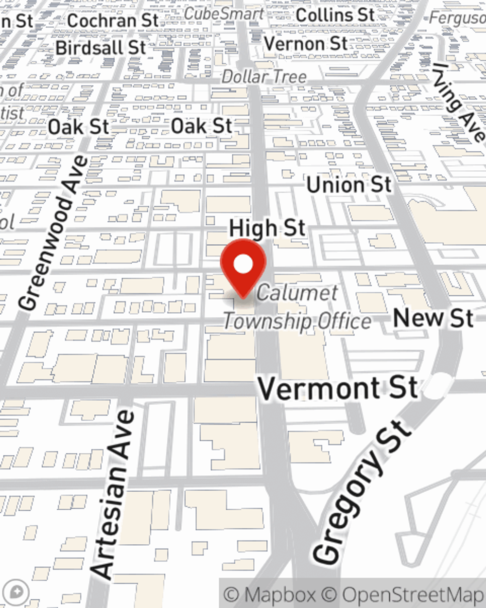 Map showing State Farm Agent's office