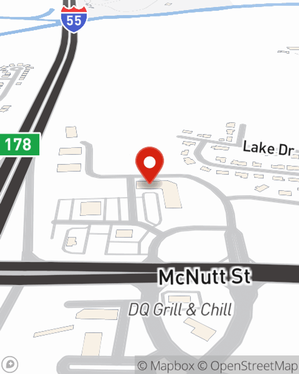 Map showing State Farm Agent Denny Long's office at 1185 Scenic Drive Suite 149, Herculaneum, MO