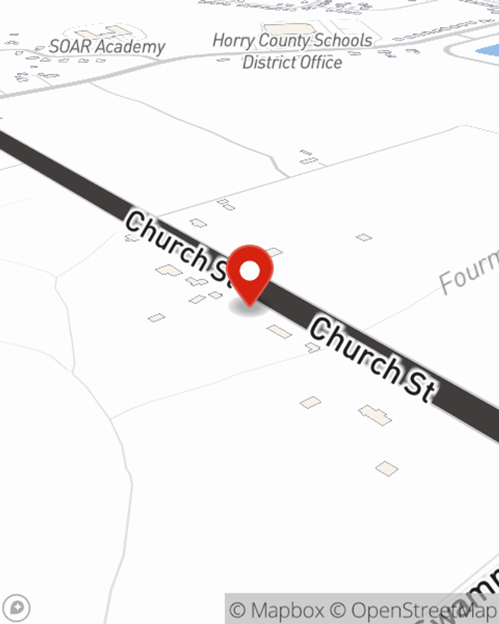 Map showing State Farm Agent Elimuel Porterfield III's office at 3133 Church St., Unit A, Conway, SC