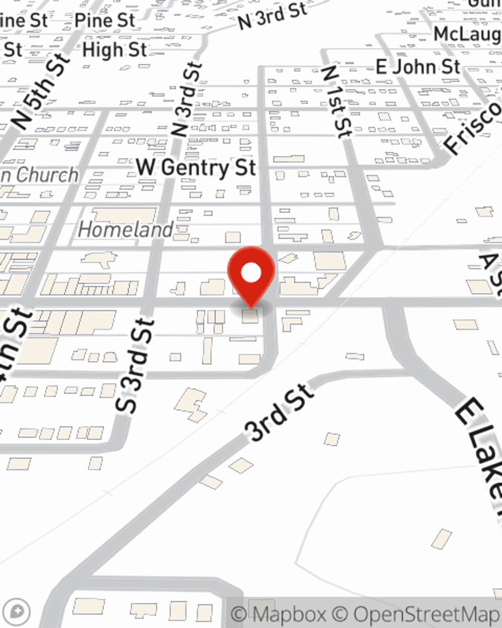 Map showing State Farm Agent's office