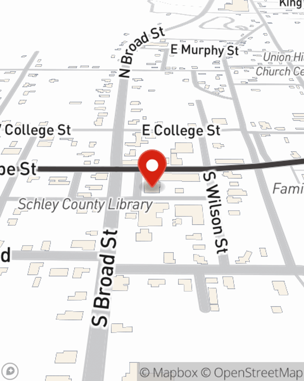 Map showing State Farm Agent Janice Honeycutt's office at 35 Main Street, PO Box 1019, Ellaville, GA